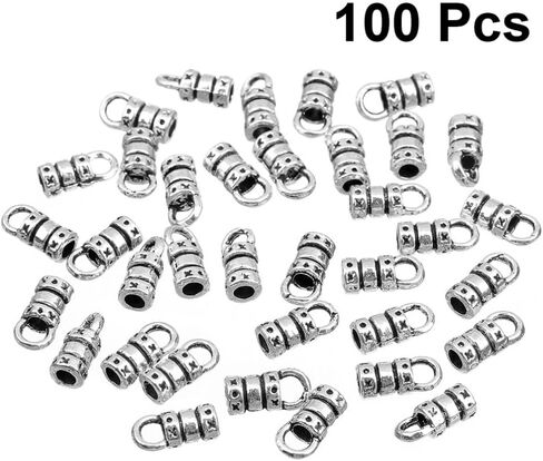 Healifty 100PCS Jewelry Making Clasp Jewelry End Caps Bracelet Connection Clasp for Jewelry Tassel Bracelet Making 2Mm Holes in Saudi Arabia