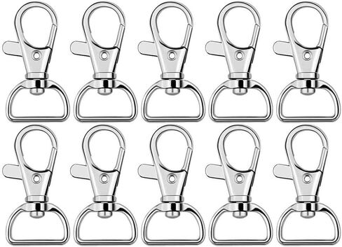60Pcs Swivel Snap Hook D Ring,6 Colors Metal Swivel Clasps Lobster Clasp Key Chain Clip Hook Swivel Clasps Claw Lobster Lanyard Clasp for Keychain Lanyard,Jewelry,DIY Crafts Supplies(6 Colors) in Saudi Arabia
