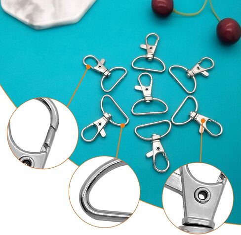 60Pcs Swivel Snap Hook D Ring,6 Colors Metal Swivel Clasps Lobster Clasp Key Chain Clip Hook Swivel Clasps Claw Lobster Lanyard Clasp for Keychain Lanyard,Jewelry,DIY Crafts Supplies(6 Colors) in Saudi Arabia