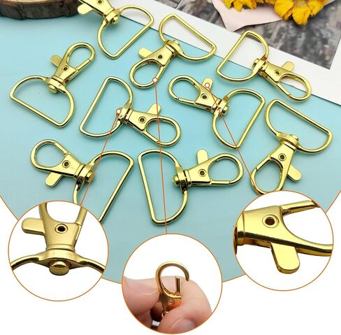 60Pcs Swivel Snap Hook D Ring,6 Colors Metal Swivel Clasps Lobster Clasp Key Chain Clip Hook Swivel Clasps Claw Lobster Lanyard Clasp for Keychain Lanyard,Jewelry,DIY Crafts Supplies(6 Colors) in Saudi Arabia
