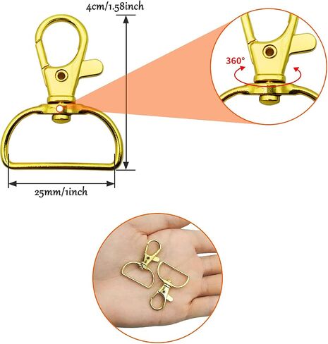 60Pcs Swivel Snap Hook D Ring,6 Colors Metal Swivel Clasps Lobster Clasp Key Chain Clip Hook Swivel Clasps Claw Lobster Lanyard Clasp for Keychain Lanyard,Jewelry,DIY Crafts Supplies(6 Colors) in Saudi Arabia
