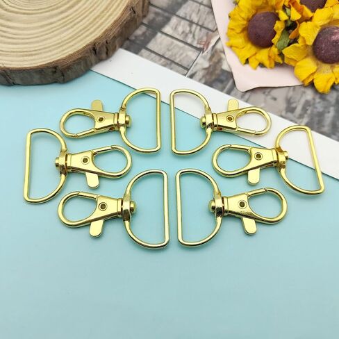 60Pcs Swivel Snap Hook D Ring,6 Colors Metal Swivel Clasps Lobster Clasp Key Chain Clip Hook Swivel Clasps Claw Lobster Lanyard Clasp for Keychain Lanyard,Jewelry,DIY Crafts Supplies(6 Colors) in Saudi Arabia