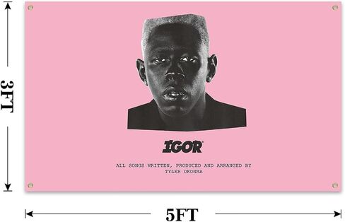 تايلر مغني الراب المغني الخالق نسيج IGOR غلاف الألبوم نسيج 3x5 أقدام نسيج رجل الكهف جدار العلم لديكور غرفة النوم الكلية، في الهواء الطلق، الأطراف، هدية، البوابات الخلفية in Kuwait