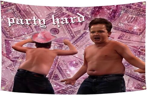 حفلة العلم الصلب Gibby نسيج مضحك 3x5Ft الفكاهة جماليات الوردي الترفيه ملصق للكلية غرفة النوم الرجال رجل الكهف آرت ديكو in Kuwait