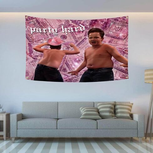 حفلة العلم الصلب Gibby نسيج مضحك 3x5Ft الفكاهة جماليات الوردي الترفيه ملصق للكلية غرفة النوم الرجال رجل الكهف آرت ديكو in Kuwait