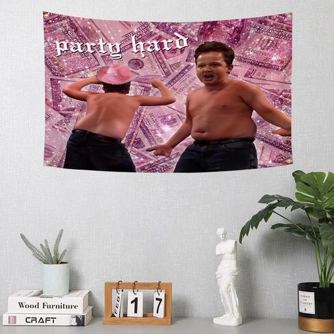 حفلة العلم الصلب Gibby نسيج مضحك 3x5Ft الفكاهة جماليات الوردي الترفيه ملصق للكلية غرفة النوم الرجال رجل الكهف آرت ديكو in Kuwait