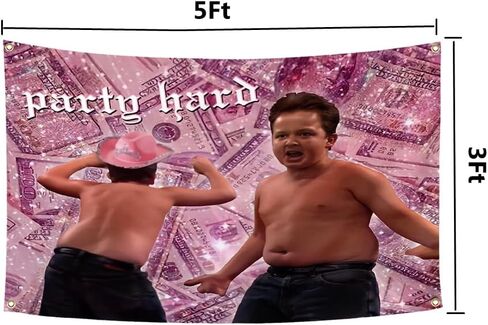 حفلة العلم الصلب Gibby نسيج مضحك 3x5Ft الفكاهة جماليات الوردي الترفيه ملصق للكلية غرفة النوم الرجال رجل الكهف آرت ديكو in Kuwait