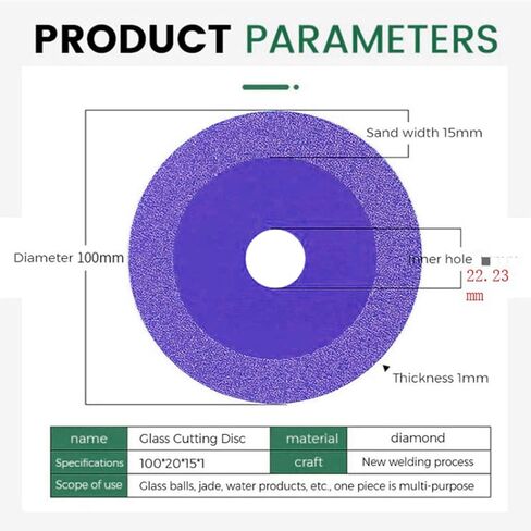 2PCS Glass Cutting Disc Diamond Cutting Blade Diamond Cut Off Wheels for Grinding of Glass, Jade, Wine Bottles, Tile (Purple) in Saudi Arabia