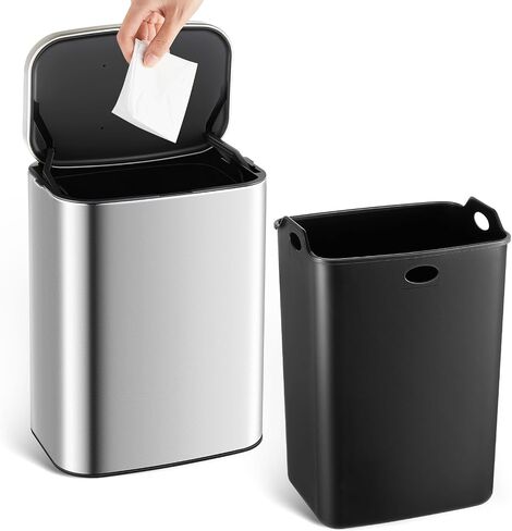 Tioncy Sanitary Napkin Receptacle Wall Mounted Tampon Holder Feminine Hygiene Disposal Container with Removable Inner Bucket Stainless Steel Tampon Disposal Bin Trash Can for Bathroom Restroom Home in Saudi Arabia
