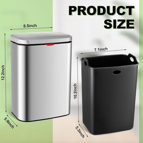 Tioncy Sanitary Napkin Receptacle Wall Mounted Tampon Holder Feminine Hygiene Disposal Container with Removable Inner Bucket Stainless Steel Tampon Disposal Bin Trash Can for Bathroom Restroom Home in Saudi Arabia