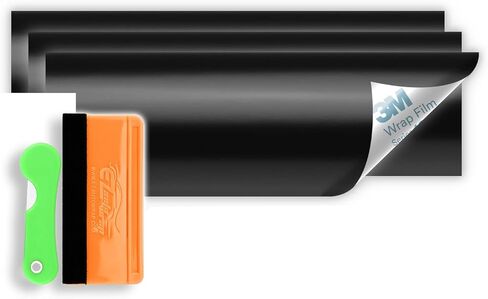 مجموعة أدوات مجانية 3 قطعة 12 "x 4" 3m 1080 شعار تشيفي ربطة عنق غير لامعة من الفينيل الأسود ملصق لاصق لاصق فيلم قشر وعصا in Kuwait