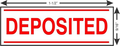 AS-IMP1128K - DEPOSITED w/Upper and Lower Bars, Black Ink, Heavy Duty Commerical Self-Inking Rubber Stamp, 9/16" x 1-1/2" Impression in Saudi Arabia