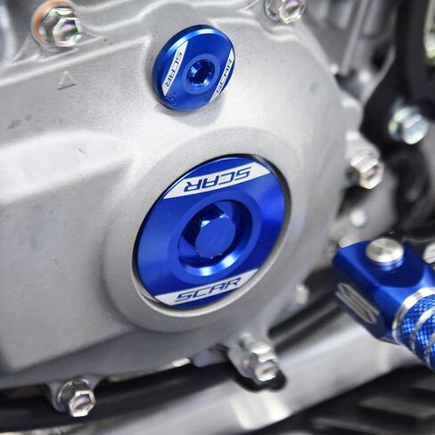 SCAR Engine Plugs Kit Crankcase Cover Compatible with KAWASAKI KX KX-F KXF 250 KX250F KXF 450 KX450F 08-23 - Blue in Kuwait