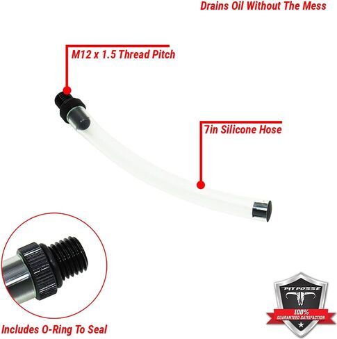 Pit Posse Oil Drain Tool Kit Compatible with KTM, Husqvarna 2 Stroke and 4 Stroke Engines Black in Saudi Arabia