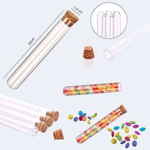 30 قطعة من أنابيب اختبار البلاستيك الشفاف مع سدادات الفلين، زجاجات بلاستيكية صغيرة مقاس 16 × 100 مم 10 مل مع فلين، ختم جيد لتخزين الحلوى، ملح الاستحمام، التجارب العلمية وانتشار النباتات in Kuwait