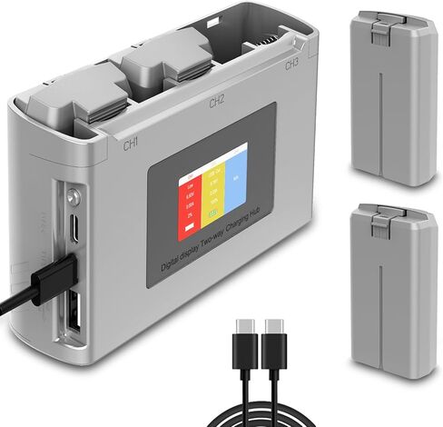 بطارية Mini 2 SE ومركز شحن LCD ثنائي الاتجاه Mini 2، عبوتان من بطاريات الطيران الذكية المتوافقة مع DJI Mini 2 SE Mini 2 وMini SE Drone، 2400 مللي أمبير في الساعة 31 دقيقة كحد أقصى بطارية Mini 2 SE in Kuwait