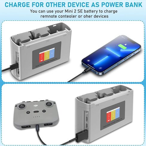 بطارية Mini 2 SE ومركز شحن LCD ثنائي الاتجاه Mini 2، عبوتان من بطاريات الطيران الذكية المتوافقة مع DJI Mini 2 SE Mini 2 وMini SE Drone، 2400 مللي أمبير في الساعة 31 دقيقة كحد أقصى بطارية Mini 2 SE in Kuwait
