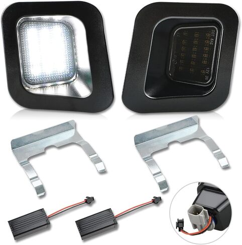 Bestview LED License Plate Light With Clip Retainer, Tag Lights Assembly Compatible with 2003-2018 Dodge Ram 1500 2500 3500 Pickup Truck Rear Step Bumper Aftermarket Replacement, 6500K White in Saudi Arabia