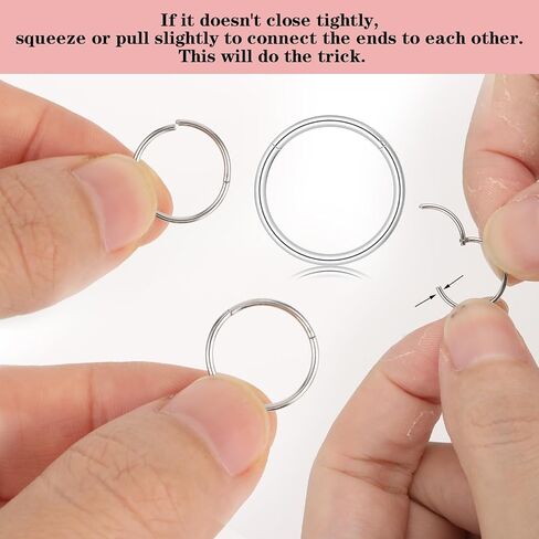 Yolev 10PCS Small Nose Ring Hoop 18g Silver Cartilage Hoop for Women Stainless Ssteel Earring Nose Piercing Jewelry Septum Ring Lip Rings 6/8/10/12/14mm in Saudi Arabia