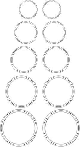 Yolev 10PCS Small Nose Ring Hoop 18g Silver Cartilage Hoop for Women Stainless Ssteel Earring Nose Piercing Jewelry Septum Ring Lip Rings 6/8/10/12/14mm in Saudi Arabia