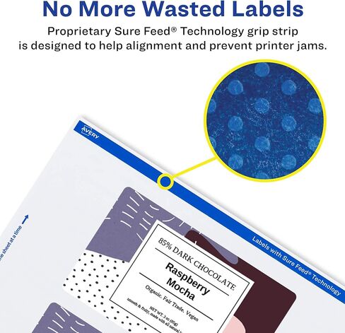 Avery Matte White Rectangle Labels with Sure Feed, 2" x 5", 100 Matte White Printable Labels in Saudi Arabia