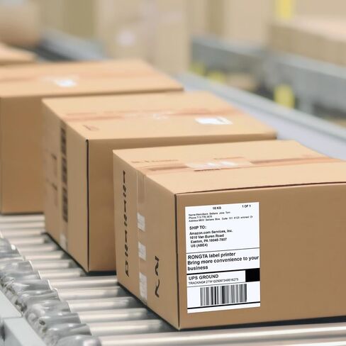 RONGTA 4x6 Thermal Labels, Thermal Fanfold Labels Shipping Labels Compatible with Thermal Printers,Clear Printing,Permanent Adhesive (500PCS 4x6 Thermal Labels) in Kuwait