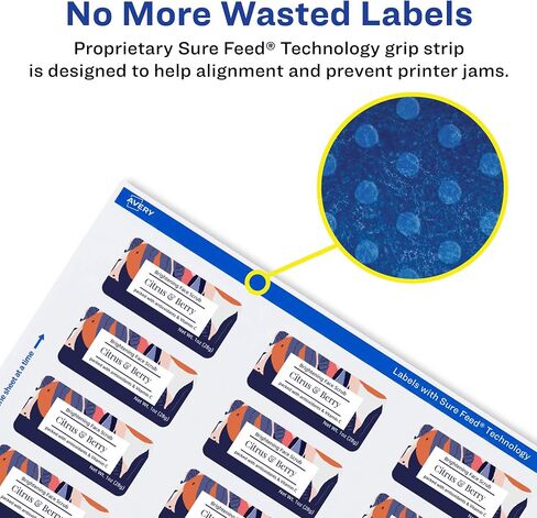 Avery Durable Waterproof Rectangle Labels with Sure Feed, 1" x 2.5", 240 Oil and Tear-Resistant Waterproof Labels, Laser/Pigment-Based Inkjet Printable Labels in Saudi Arabia