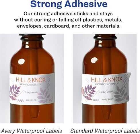 Avery Durable Waterproof Rectangle Labels with Sure Feed, 1" x 2.5", 240 Oil and Tear-Resistant Waterproof Labels, Laser/Pigment-Based Inkjet Printable Labels in Saudi Arabia