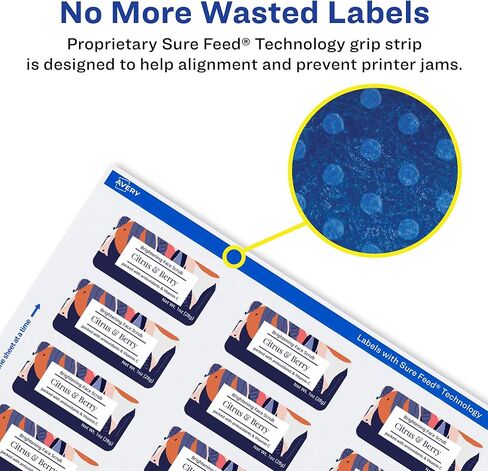 Avery Durable Waterproof Rectangle Labels with Sure Feed, 1" x 2.5", 240 Oil and Tear-Resistant Waterproof Labels, Laser/Pigment-Based Inkjet Printable Labels in Saudi Arabia