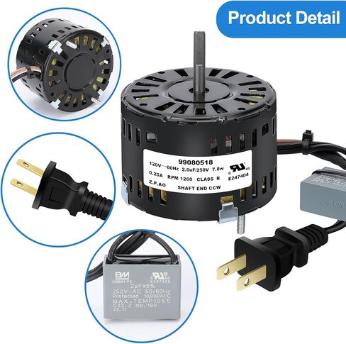 محرك مروحة الحمام 99080518 S99080518 - بديل متوافق لنماذج مروحة التهوية HD80، HD80L،684-A،684-B،684-C،684F-A،684F-B،684F-C،708-B in Kuwait
