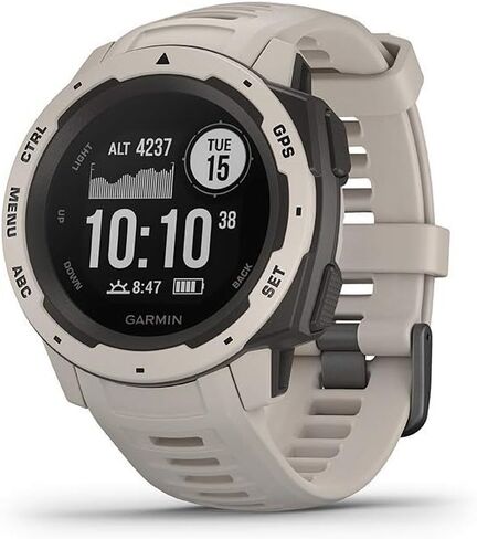 ساعة Garmin 010-02064-01 Instinct، ساعة خارجية متينة مع نظام تحديد المواقع GPS، تتميز بـ GLONASS وGalileo، ومراقبة معدل ضربات القلب وبوصلة ثلاثية المحاور، Tundra، 1.27 بوصة (متجددة) in Saudi Arabia