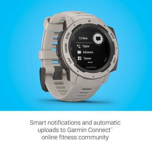 ساعة Garmin 010-02064-01 Instinct، ساعة خارجية متينة مع نظام تحديد المواقع GPS، تتميز بـ GLONASS وGalileo، ومراقبة معدل ضربات القلب وبوصلة ثلاثية المحاور، Tundra، 1.27 بوصة (متجددة) in Saudi Arabia