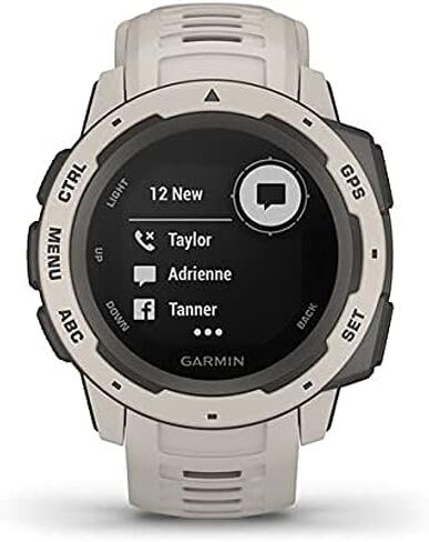 ساعة Garmin 010-02064-01 Instinct، ساعة خارجية متينة مع نظام تحديد المواقع GPS، تتميز بـ GLONASS وGalileo، ومراقبة معدل ضربات القلب وبوصلة ثلاثية المحاور، Tundra، 1.27 بوصة (متجددة) in Saudi Arabia