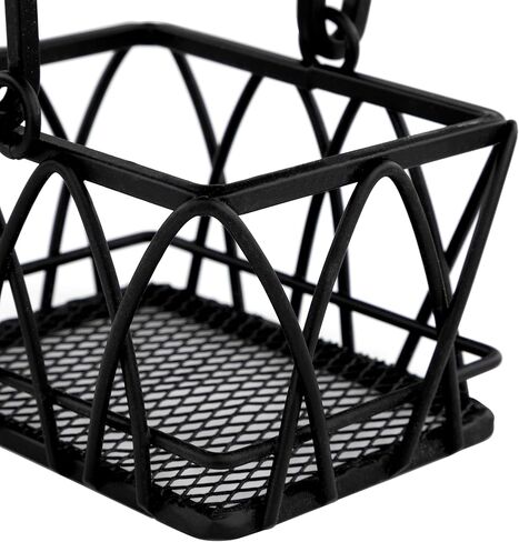 سلة أكياس السكر للتحلية المتنوعة من سبيكتروم، ملحقات للمطاعم والمنازل، حامل أكياس الشاي ومنظم محطة القهوة، أسود in Kuwait