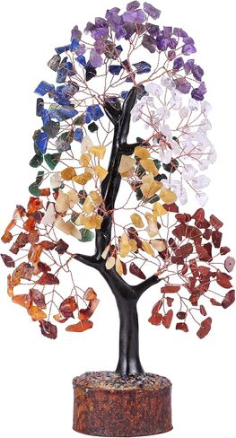 Seven Chakra Crystal Tree of Life Feng Shui Crystals Healing Stones Good Luck Statue Spiritual Handmade Gifts Home Office Desk Decor Kitchen Table Living Room Decoration in Kuwait