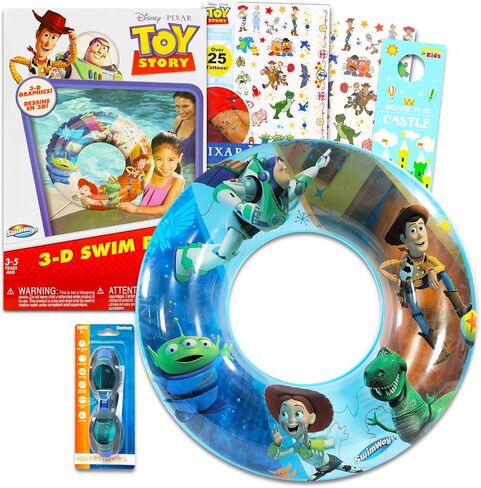 Toy Story Pool Toys Set for Kids - Disney Gift Bundle with Inflatable Swim Ring, Goggles, Temporary Tattoos, and More | Toy Story Beach Toys for Boys, Girls in Saudi Arabia