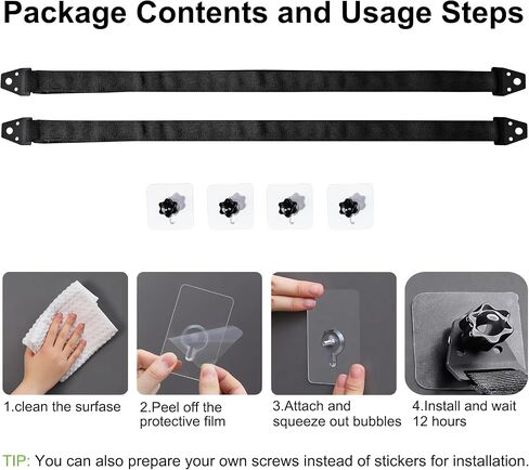 Adjustable Punch-Free TV Safety Straps, Adhesive Tv Anchors for Baby Proofing, Reusable Self-Gripping Strap,for Flat Screen and Furniture Mounting,Earthquake Straps(2 Pack) in Saudi Arabia