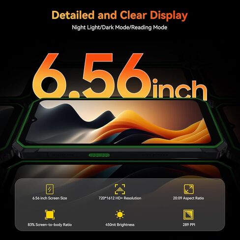 الهواتف القوية غير مقفلة، هاتف ذكي متين 2023 Blackview BV6200، بطارية 13000 مللي أمبير في الساعة، شحن سريع 18 وات، Android 13، توسيع 8 جيجابايت + 64 جيجابايت/2 تيرابايت، أعلى مكبر صوت للهواتف المحمولة المقاومة للماء، ثلاث فتحات للبطاقات، وضع القفازات in Kuwait
