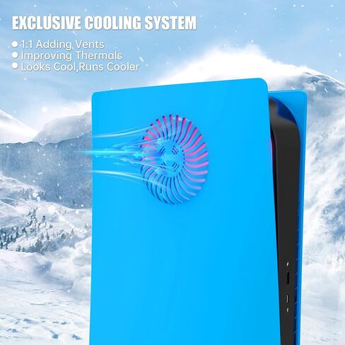 Heiko Premium ABS Replacement Shell for PS5 Disc Edition, Upgrade Your Console with This Heiko Replacement Shell Featuring Cooling Vents and a Sleek Design, Easy to Install and fits Perfectly(Blue) in Saudi Arabia