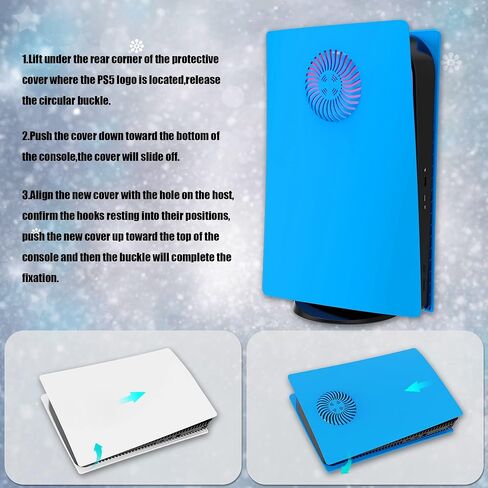 Heiko Premium ABS Replacement Shell for PS5 Disc Edition, Upgrade Your Console with This Heiko Replacement Shell Featuring Cooling Vents and a Sleek Design, Easy to Install and fits Perfectly(Blue) in Saudi Arabia