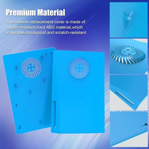 Heiko Premium ABS Replacement Shell for PS5 Disc Edition, Upgrade Your Console with This Heiko Replacement Shell Featuring Cooling Vents and a Sleek Design, Easy to Install and fits Perfectly(Blue) in Saudi Arabia