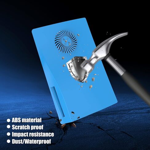 Heiko Premium ABS Replacement Shell for PS5 Disc Edition, Upgrade Your Console with This Heiko Replacement Shell Featuring Cooling Vents and a Sleek Design, Easy to Install and fits Perfectly(Blue) in Saudi Arabia