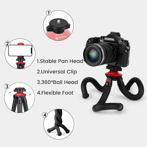 Fotopro Flexible Phone Tripod Bendable for Mini Camera Handheld Tripod Stand for Phone Vlogging Travel Video in Saudi Arabia