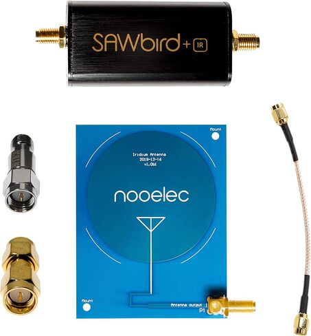 Nooelec Active Iridium Reception Bundle - Includes LNA & Filter Module, High Gain (3.1dBi) 1620MHz Patch Antenna, SMA DC Block, Cables & Adapters. Compatible with Most SDRs! in Saudi Arabia
