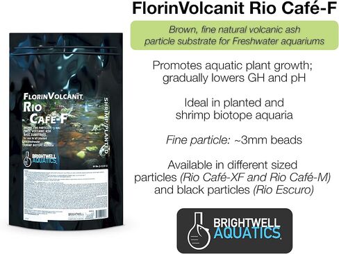 Brightwell Aquatics FlorinVolcanit Rio Cafe-F - Fine Brown Volcanic Ash Substrate for Freshwater Shrimp, 15-lbs in Saudi Arabia