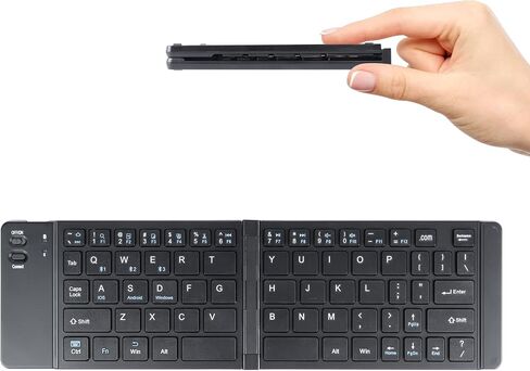 Foldable Bluetooth Keyboard Portable Ultra Slim Multi Device Mini Wireless Keyboard 66 Keys Pocket Size Rechargeable Keyboard Tri-Mode Cordless Keyboard for Laptop Tablet PC Windows iOS Android Pink in Kuwait