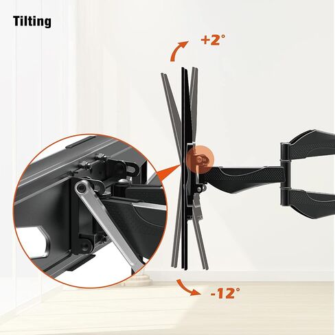 Full Motion TV Wall Mount for Most 40-75 Inch TVs, TV Mount with Dual Swivel Articulating Arms Extension Tilt Rotation and 6 Cable Management, Max VESA 600x400mm, Holds up to 99 lbs in Saudi Arabia