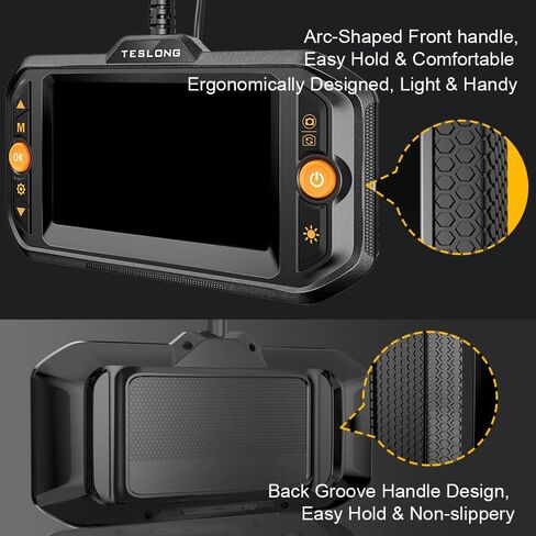 Dual Lens Industrial Endoscope, 1080P Digital Borescope Inspection Camera with 7.0mm IP67 Waterproof Camera, Sewer Camera with 4.3" LCD Screen, 7 LED Lights,16.5FT Semi-Rigid Cable, 32GB Card in Saudi Arabia