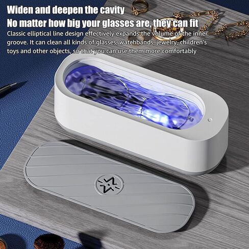 Ultrasonic Cleaner Jewelry Glasses, Professional Cleaning Machine for All Jewelry, 45kHz 360° Degree Cleaning Household Cleaner for Gold, Silver, Watches, Rings, Earring, Necklaces, Makeup Brush in Saudi Arabia