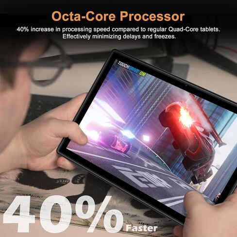 تابلت 10 بوصة، تابلت Android 13 مع وحدة معالجة مركزية 8 النواة، ذاكرة وصول عشوائي 4+4 جيجا بايت 512 جيجا بايت قابلة للتوسيع، بطارية مدمجة 7000 مللي أمبير في الساعة، تابلت كمبيوتر كبير بشاشة 10.1 بوصة، تابلت للبالغين والأطفال in Kuwait